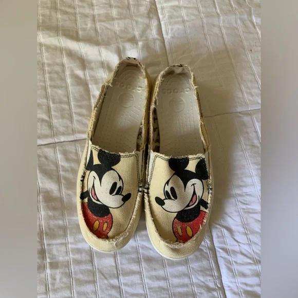CROCS Disney Melbourne Mickey
Mouse Slip On Canvas Distressed Loafers - Picture 1 of 5